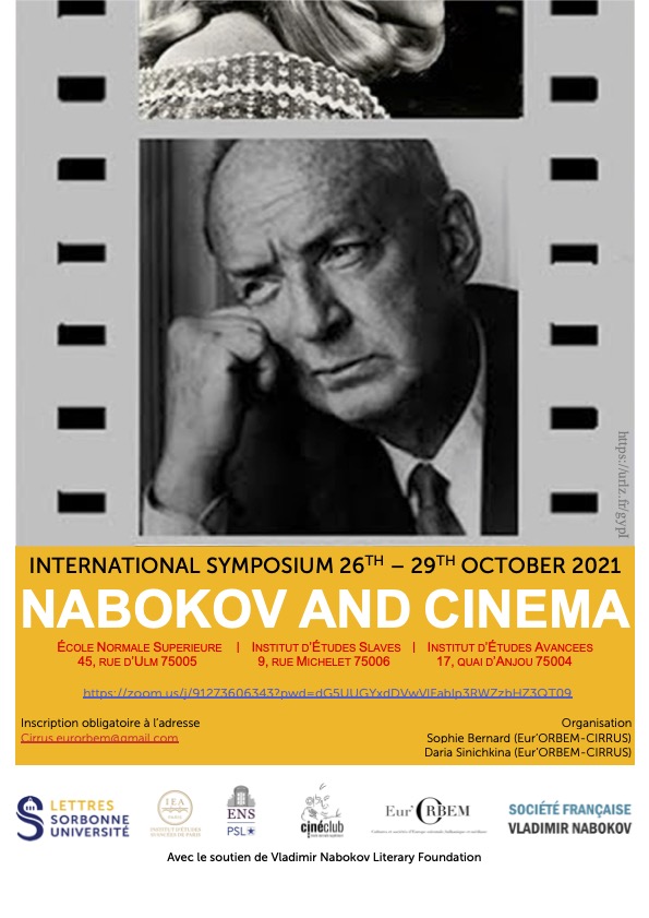 Affiche. CIRRUS. Colloque international Nabokov et le cinéma. 2021-10-26